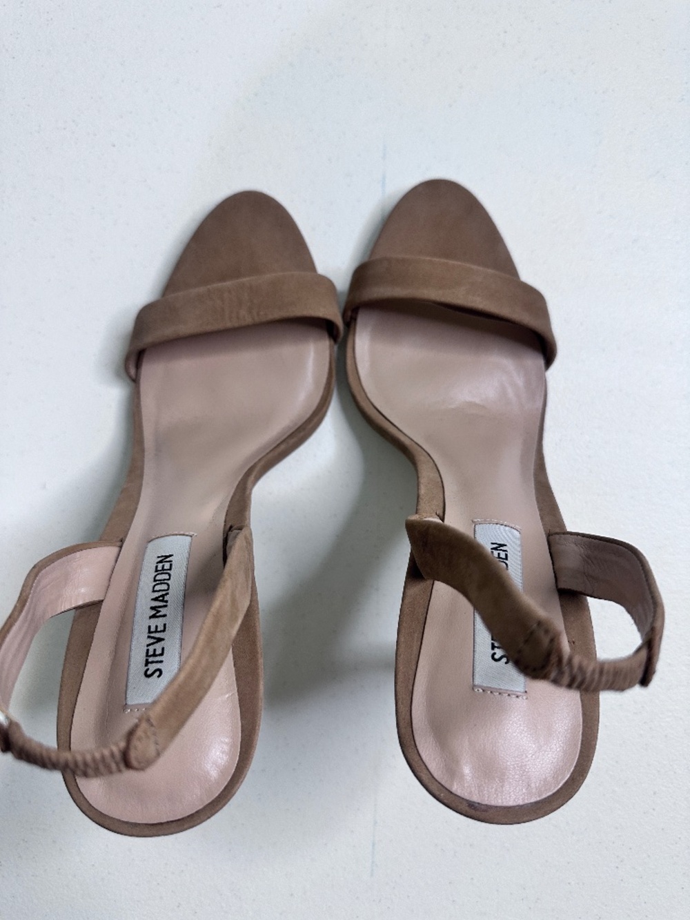 New Steve Madden Marbella 4" Heels Camel Nubuck Sling Back Shoes Sz 10 M